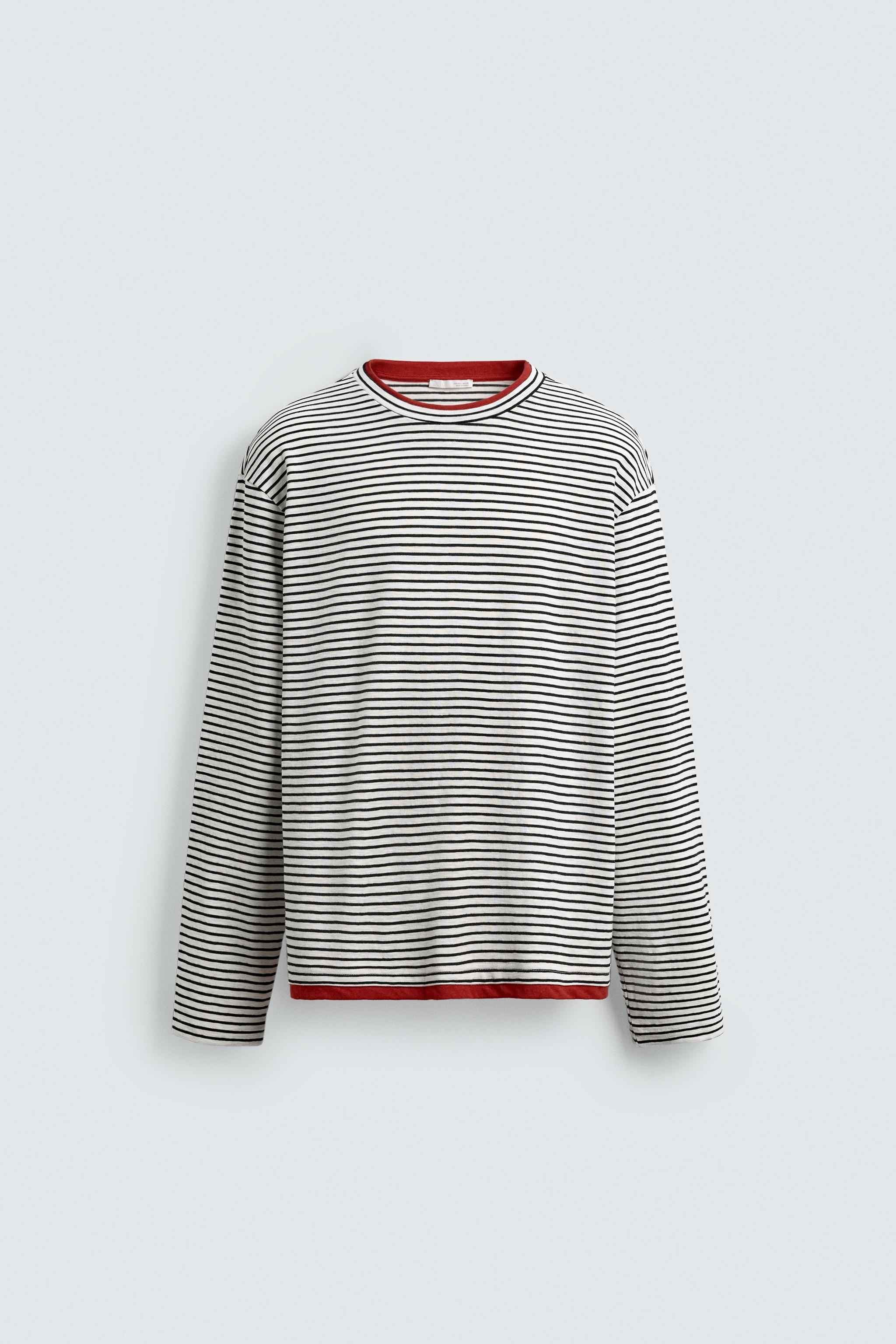 T-SHIRT À RAYURES EN CONTRASTE